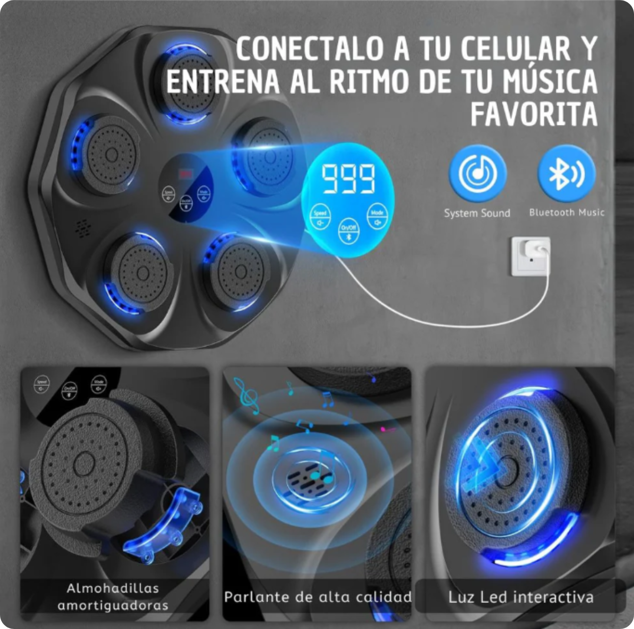 BoxBeat - Tablero de Boxeo Musical *Gratis Guantes de Box*